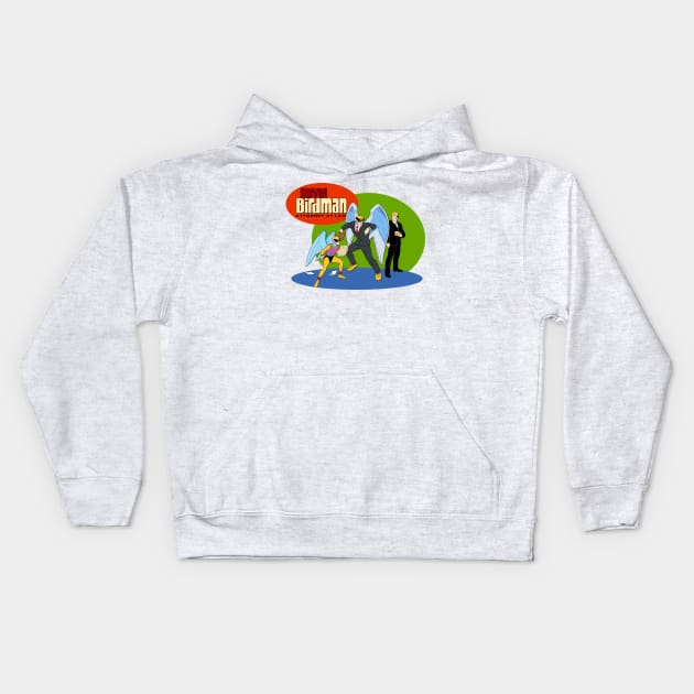 Harvey Birdman Kids Hoodie by BigOrangeShirtShop